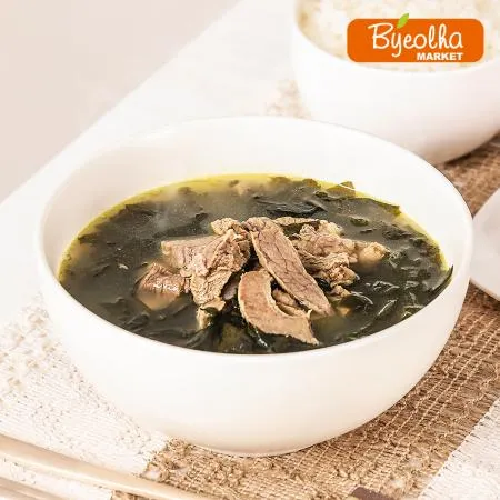 춘풍접객 한우 미역국 600g x25개 / (1박스)_업소용 가정용 식당용 냉동 원팩 밀키트 간단요리 간편식 이미지