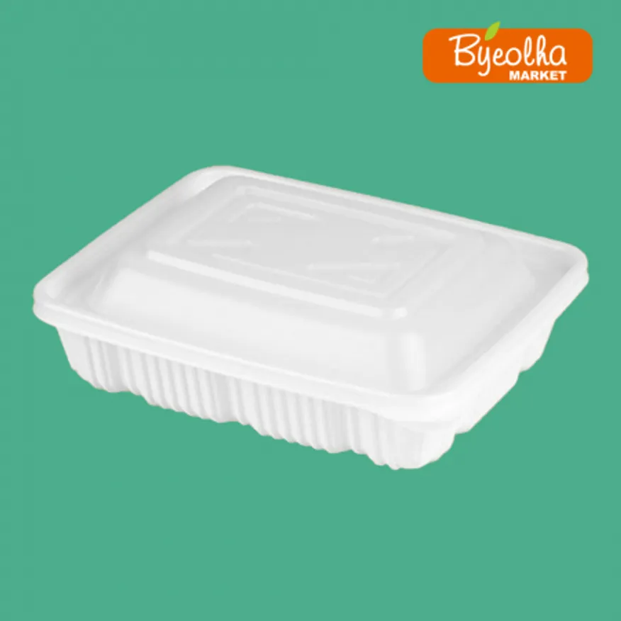 멀티팩 사각 찜용기 세트 100개 (JH-J2-백색-소)_업소용 대용량 식당용 배달용 포장용기 배달용기 포장 이미지