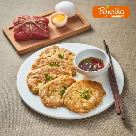 사옹원 부침명장 소고기육전 350g x8개 (1박스) 간식 전 요리 부침개 간편 냉동 음식 야식 한식 반찬 안주 명절 제사 제수 이미지