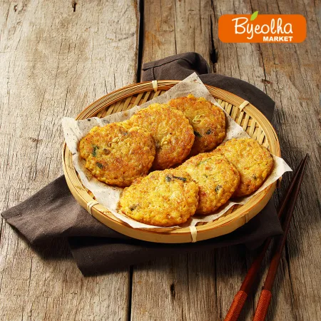 사옹원 알찬 녹두전 1kg x5개 (1박스) 간식 전 요리 부침개 간편조리 업소용 대용량 식자재 식당용 야식 안주 한식 반찬 이미지