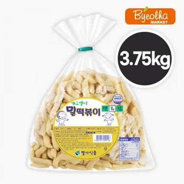 별가식품 당일생산 말랑이 밀방 밀떡볶이떡 3.75kg (중) 대용량 업소용 떡꼬치 분식 재료 라볶이 떡사리
