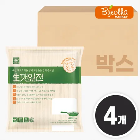 사옹원 생깻잎전 1kg x4개 (1박스) 업소용 대용량 명절 제사 제수 음식 간식 전 부침개 식자재 식당용