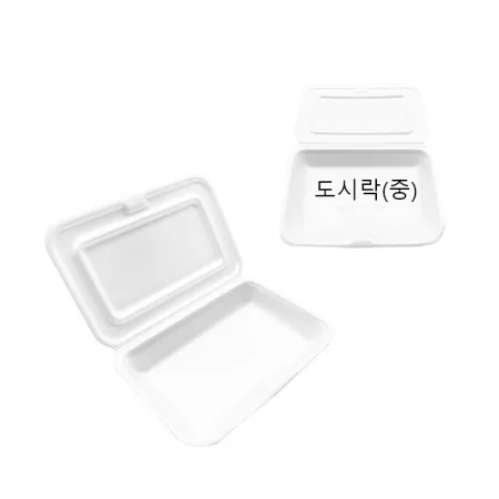 도시락(중) 600개 / 포장용기 일회용 배달용 도시락용기 보쌈 만두 찐빵 족발포장 스티로폼 PSP / 흰머리아저씨 이미지