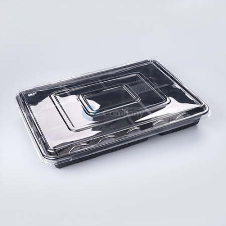 [오늘도착]JH 일회용 도시락용기 5칸 HR-1 구형 흑색 200개세트[합포장]