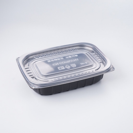 [배송지연] [CN]사각죽용기 소(CN-1217-C/흑색/투명뚜껑) 250개세트