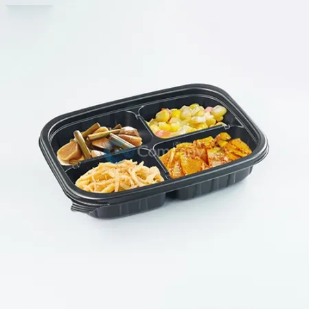 [BFP]사각죽용기 4칸(흑색) 500개세트[몸통+뚜껑]