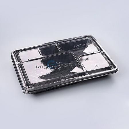 [배송지연] [JH-9193] 5칸 도시락용기 흑색 200개세트[합포장]