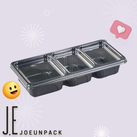 PET 3칸 반찬용기 흑색 600개세트 BK-SD