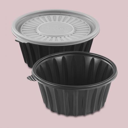 [배송지연] CN 195파이 냉면용기 PP 대 흑색 200개세트(합포장)