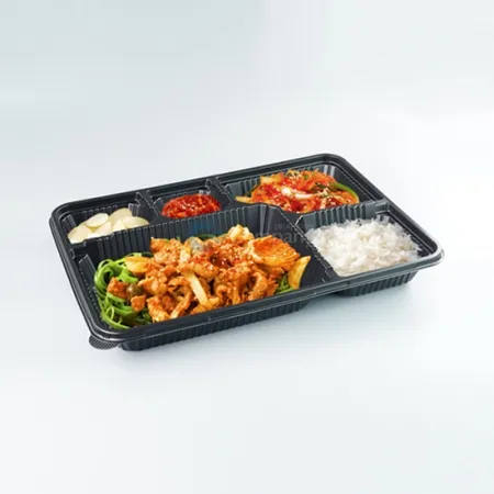 [CN]5칸 돈가스용기(CN-005D/흑색) 200개세트 (합포장) 이미지