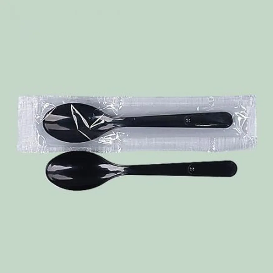 [JE} 일회용 수저 (숟가락) 1P 개별포장 흑색 1500개 이미지