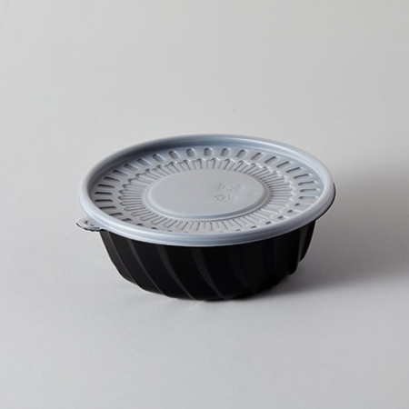 [CN] 195파이 신형 냉면용기 중(흑색) 300개세트[몸통+뚜껑]