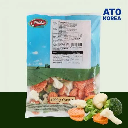 벨기에산 프리미엄 브로콜리믹스 1kg 혼합야채 채소 세척 손질 냉동 유럽산 브로콜리 컬리플라워 당근