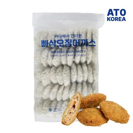 프리미엄 빠삭 오징어까스 2.5kg(50개입) 업소용 냉동 생선 튀김 반찬 급식