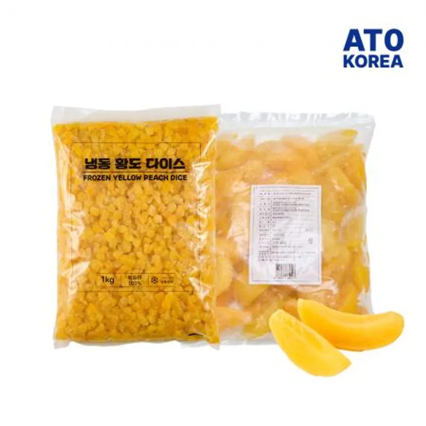 무첨가 100% 냉동 복숭아(다이스) 1kg 황도 이미지