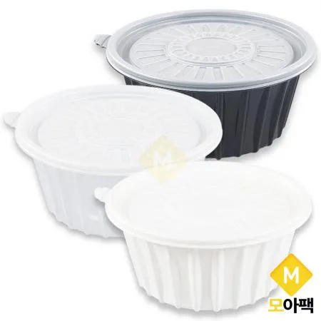 대 백색 BU 냉면용기 195파이 400개세트 (몸통+뚜껑)