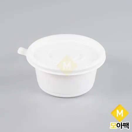 PP 125파이 중 백색 BU 반찬용기 600개세트 (몸통+뚜껑)