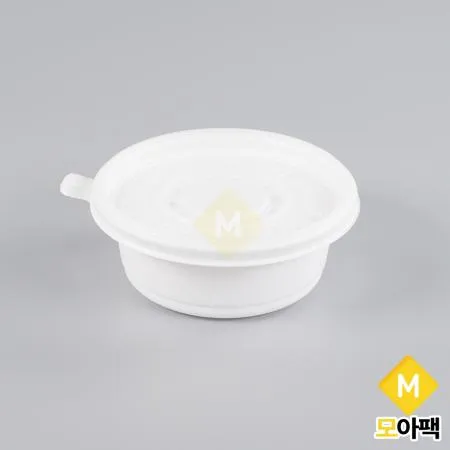 PP 125파이 소 백색 BU 반찬용기 600개세트 (몸통+뚜껑)