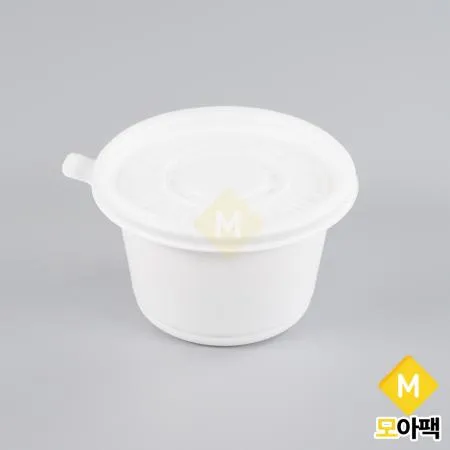 PP 125파이 대 백색 BU 반찬용기 600개세트 (몸통+뚜껑)