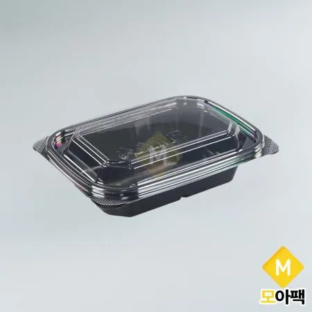 BU-002 PET 흑색 BU 반찬용기 1000개세트 (몸통+뚜껑)