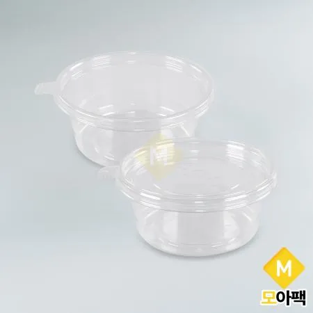 중 투명 BU 반찬용기 125파이 600개세트 (몸통+뚜껑)