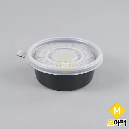 PP 125파이 소 흑색 BU 반찬용기 600개세트 (몸통+뚜껑)