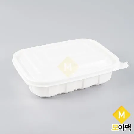 BU PP 미니 사각찜용기 소 백색 300개세트 (몸통+뚜껑)