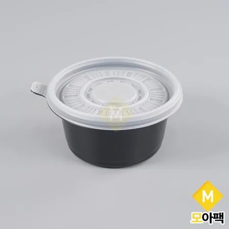 PP 125파이 중 흑색 BU 반찬용기 600개세트 (몸통+뚜껑)