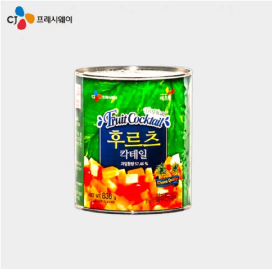 CJ프레시웨이 이츠웰 후르츠 칵테일 836g x 12캔(1박스)유통기한 2026년 7월 까지 이미지