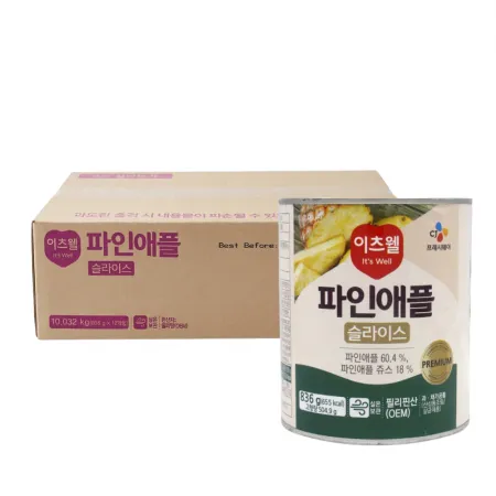 이츠웰 파인애플 슬라이스 836g 12캔 (1박스)