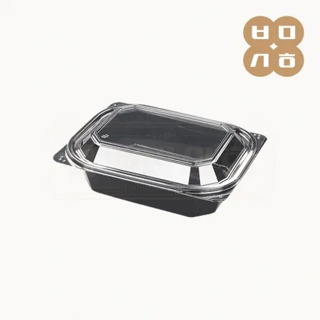 [BK] 일회용 반찬용기 D-004 흑색 600개세트(몸통+뚜껑)