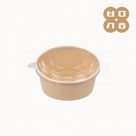 [LD]일회용 원형 크라프트 종이용기 RC-750ml 300개 세트 [몸통+뚜껑]