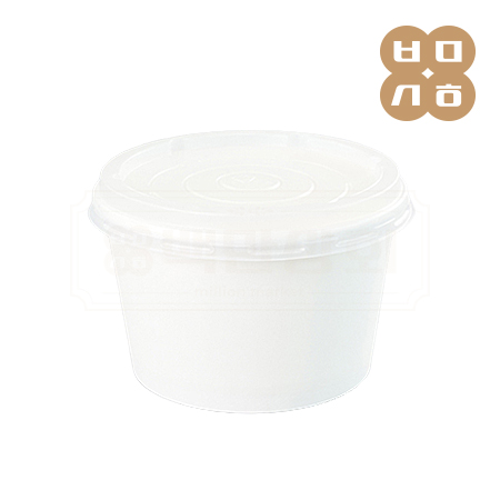 [배송지연] [PT] 일회용 850CC 종이용기 무지 300개세트(뚜껑_AF반투명뚜껑)