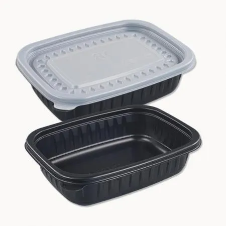 BU 사각 죽용기 소 흑색 500개세트 (몸통+뚜껑)