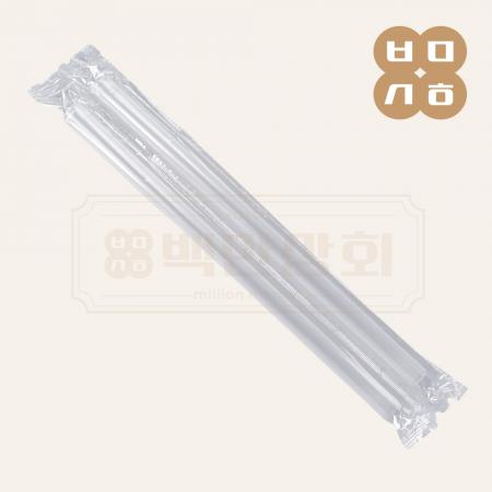 버블티 빨대 이지컷 25cm 투명 2400개 KO (개별포장)