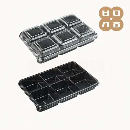 [AJ]일회용 직사각 반찬용기 6칸 소스용기 600개 세트 배달포장용품