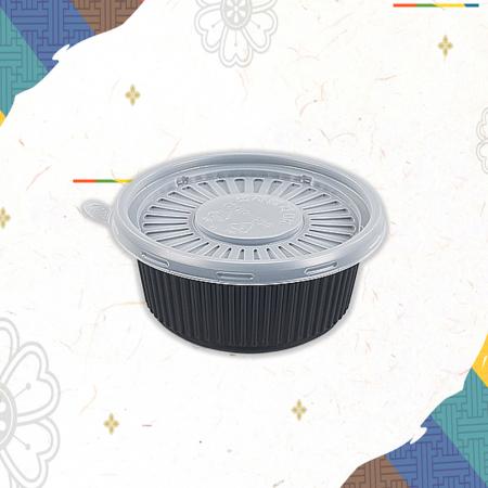 [KNP]일회용 PP 국물용기 105파이 소 (흑색) 1000세트(합포장)