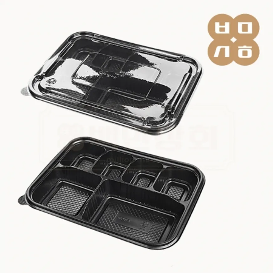 [JH 일회용 6칸 도시락용기 구형 400개세트 이미지