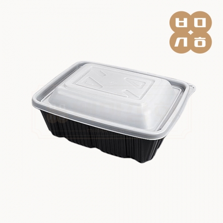 [배송지연] [JH] 일회용 사각찜용기 대 흑색 100개세트
