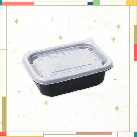 ★특가★ [JH] PP 사각반죽용기 300ml(흑색) 600개세트(몸통+뚜껑)