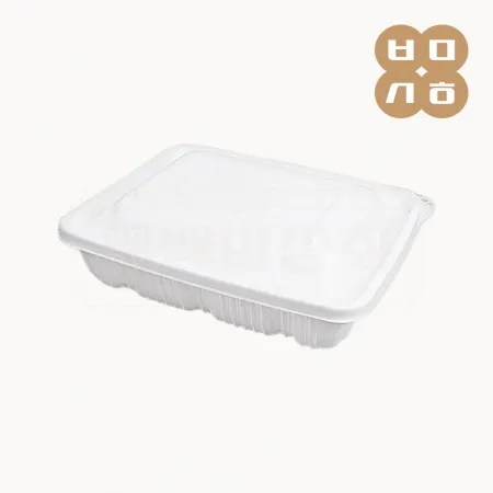 [JH] 일회용 사각찜용기 소 백색 100개세트