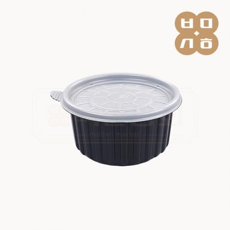 [배송지연] [AJ]일회용 158파이 미니탕용기(흑색) 중 300개 세트 삼계탕 배달 포장