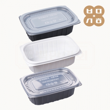 [CN]사각죽용기 중(CN-1217-B/흑색/투명뚜껑) 250개세트