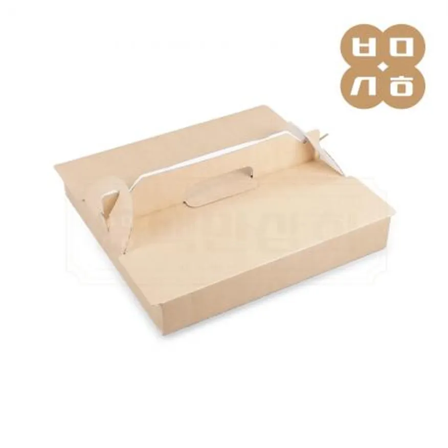 11인치 크라프트 피자박스 손잡이 100개 CN 이미지