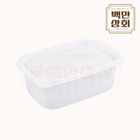 [JH] 일회용 사각 신형 PP죽용기 특대 반투명 500개세트