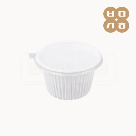 [EL]일회용 PP 국물용기 주름형 105파이 대(백색) 반투명뚜껑 1000개 세트 [합포장]