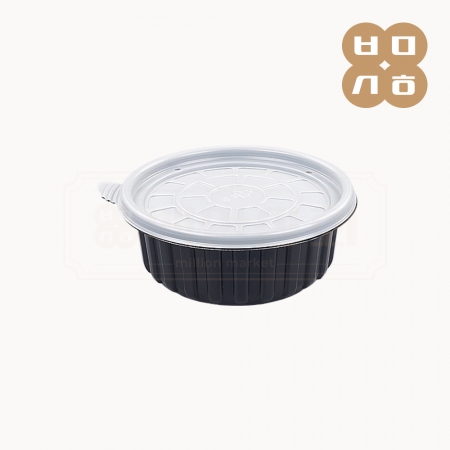 [배송지연] [AJ]일회용 158파이 미니탕용기(흑색) 소 300개 세트 삼계탕 배달 포장