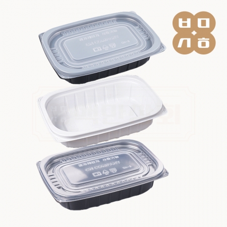 [CN]사각죽용기 소(CN-1217-C/흑색/투명뚜껑) 250개세트