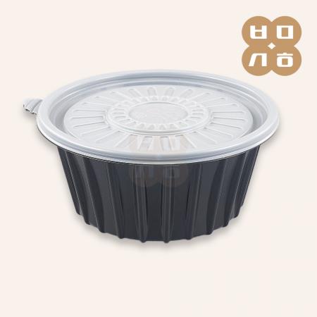 냉면용기 195파이(대/흑색) 400개세트(몸+뚜) BU