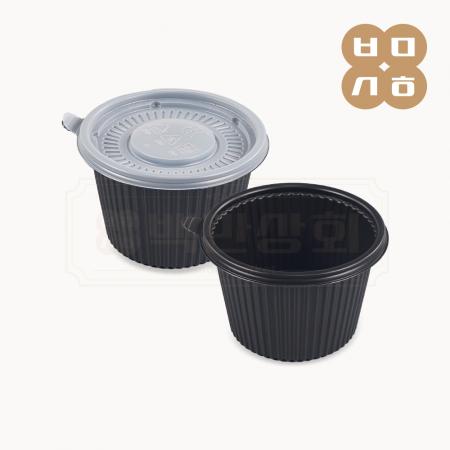 [BU] PP재질 105파이 국물용기(대) 흑색 1000개세트(몸통+뚜껑=합포장)